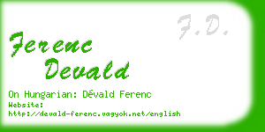 ferenc devald business card